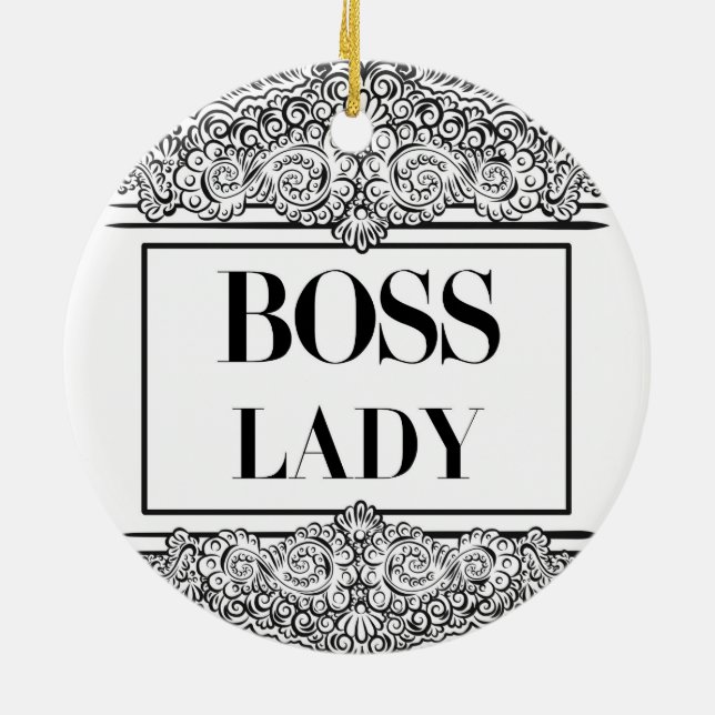 Boss Lady – Elegant Empowerment Ceramic Tree Decoration (Back)