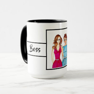 Boss Lady Fashion Bright Ringer 15oz Mug