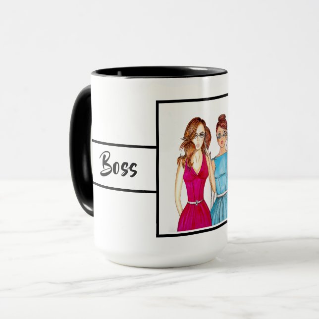 Boss Lady Fashion Bright Ringer 15oz Mug (Front Left)