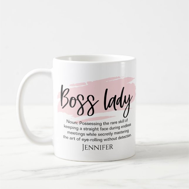 Boss Lady Funny Definition Personalised  Coffee Mug (Left)