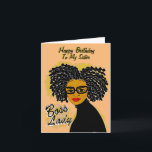Boss Lady Happy Birthday Sister African American Card<br><div class="desc">This cool birthday card features an African American woman with curly hair and glasses,  and the words "Boss Lady."  Get this card with a lot of personality for your sister for her birthday.</div>