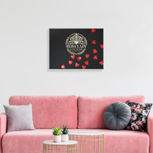 Boss Lady Hearts Stretched Canvas Print