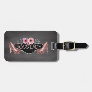 Boss Lady High Heels Personalised Chalkboard Luggage Tag
