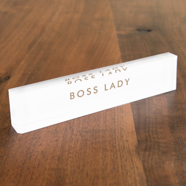 Boss Lady Minimalist Modern Nameplate (Side)