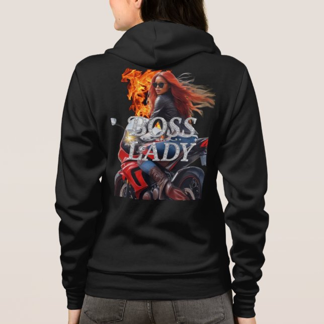 Boss Lady Motorcycle Hoodie (Back)