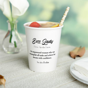 Boss Lady Mug – Empowered Woman Gift, Confidence Paper Cups