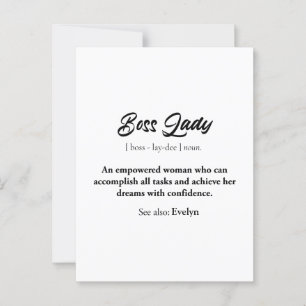 Boss Lady Mug – Empowered Woman Gift, Confidence Postcard