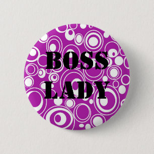 Boss Lady Purple Pattern Button