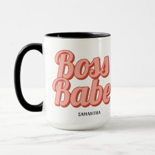 Boss Lady Retro Customised name Coffee Mug