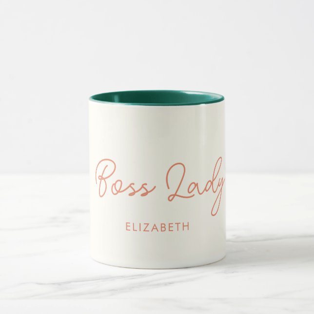 Boss Lady Retro Customised name Coffee Mug (Center)
