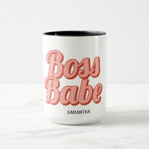 Boss Lady Retro Customised name Coffee Mug