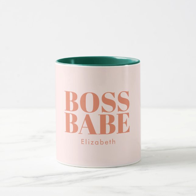 Boss Lady Retro Customised name Coffee Mug (Center)