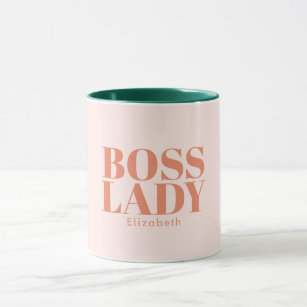 Boss Lady Retro Customised name Coffee Mug