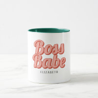 Boss Lady Retro Customised name Coffee Mug