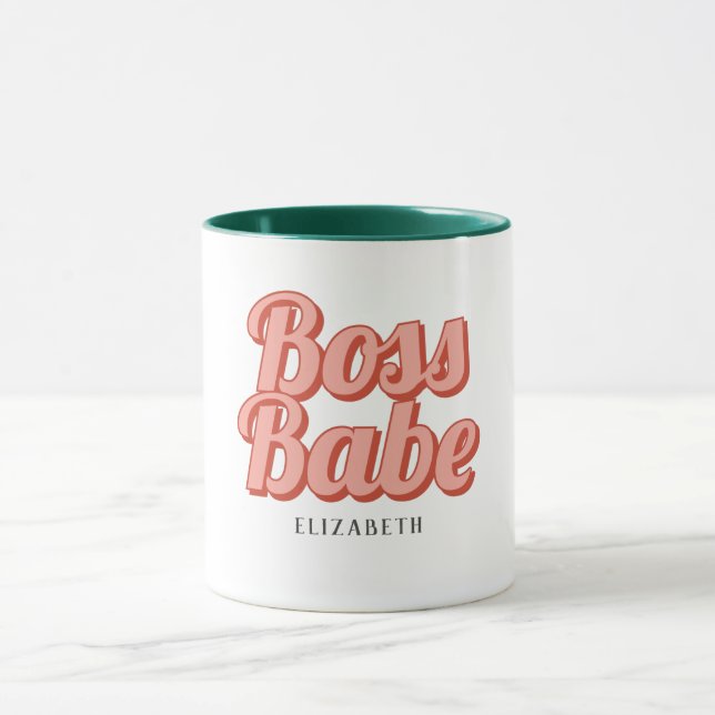 Boss Lady Retro Customised name Coffee Mug (Center)