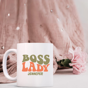 Boss Lady Retro Personalised Coffee Mug
