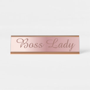Boss Lady Rose Gold Desk Sign Girl Boss Modern