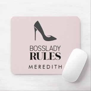 Boss Lady Rules Logo Personalised Mouse Mat