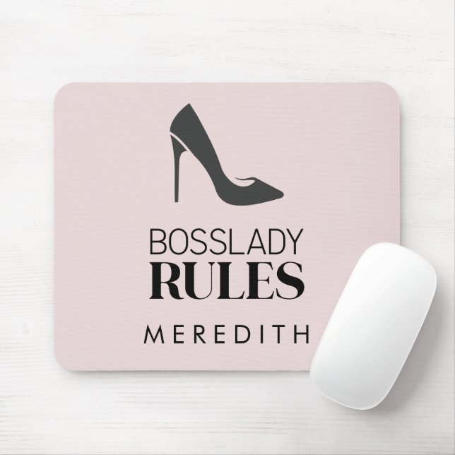 Boss Lady Rules Logo Personalised Mouse Mat (With Mouse)