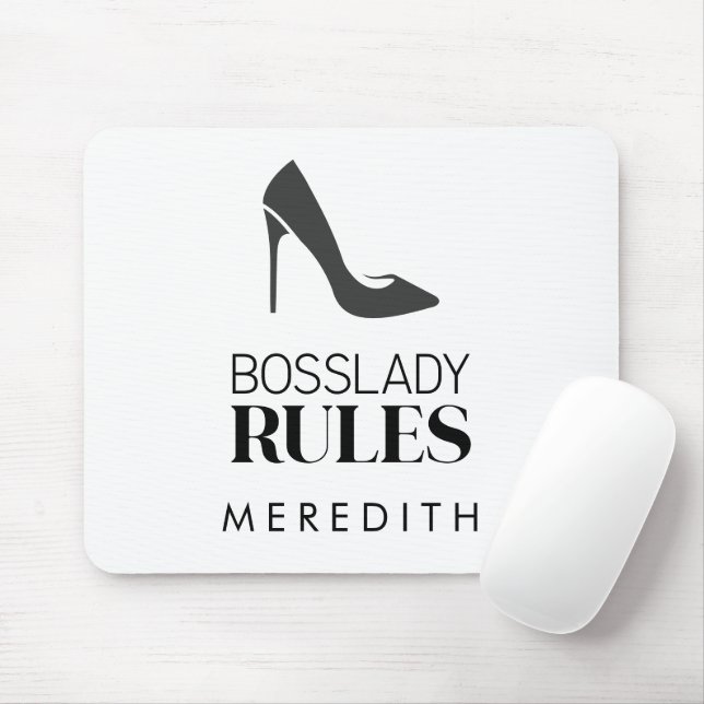 Boss Lady Rules Logo Personalised Mouse Mat (With Mouse)