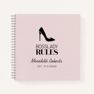 Boss Lady Stiletto Logo Blush Personalised Notebook
