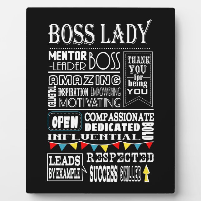 boss Lady thank  you Plaque (Front)