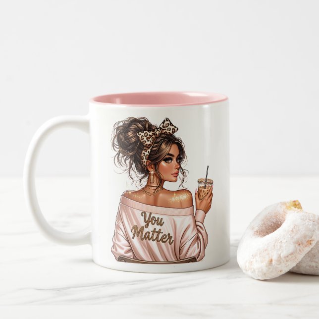 Boss Lady Two-Tone Coffee Mug (With Donut)