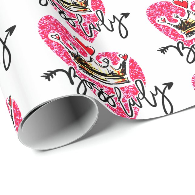 Boss Lady White Wrapping Paper (Roll Corner)
