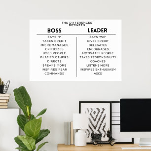 boss, leader, difference poster