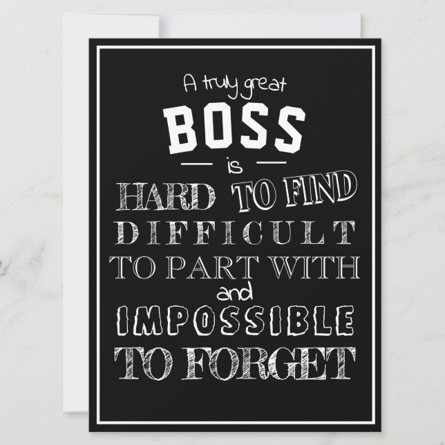 Boss leaving Thank you Appreciation Gift for him Card (Front)