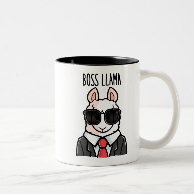 Boss Llama Two-Tone Coffee Mug (Right)