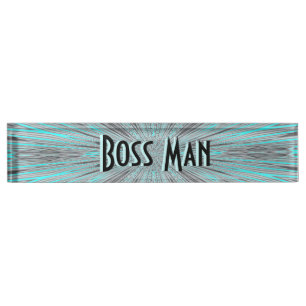Boss Man Blue Nameplate