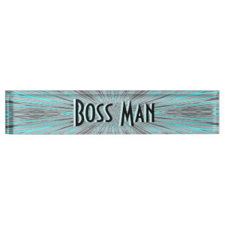 Boss Man Blue Nameplate