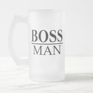 BOSS MAN FROSTED GLASS BEER MUG