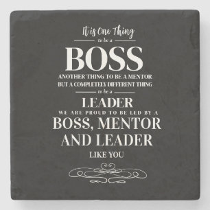 Boss Mentor Leader Quote Slate Stone Coaster