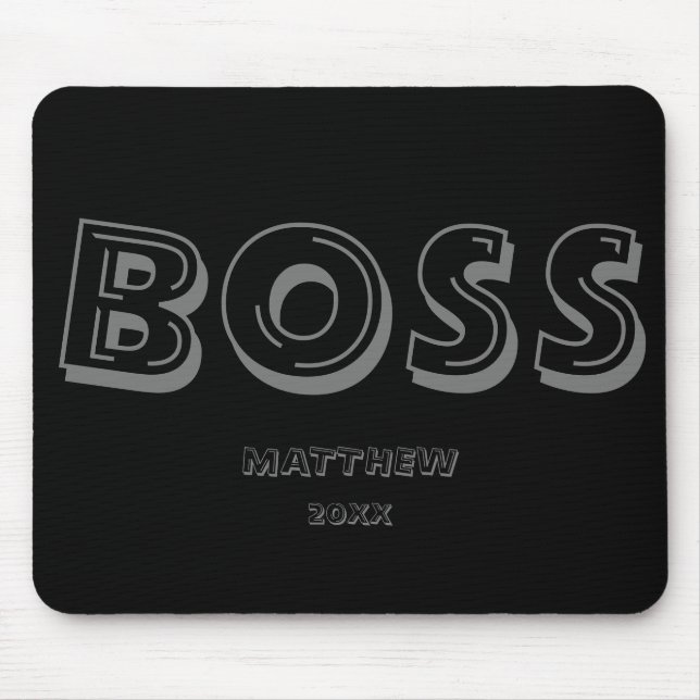 Boss Modern Typography Mouse Pad  (Front)