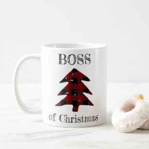 Boss of Christmas Plaid Christmas Tree Funny Coffee Mug