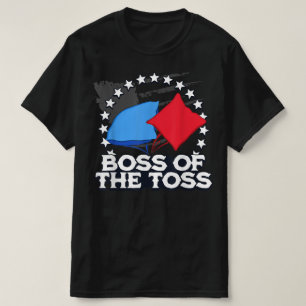 Boss Of The Toss American Flag Men Funny Cornhole T-Shirt