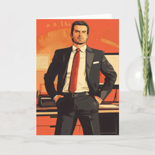 Boss Office Work Retro Holiday Card