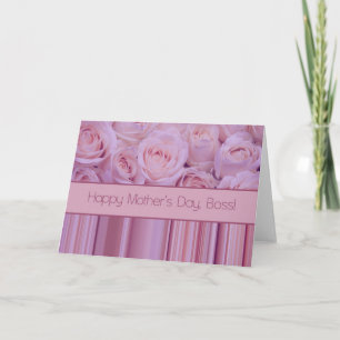 Boss Pastel roses & stripes Mother's Day Card