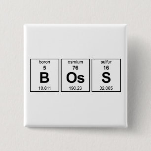 BOsS Periodic Table 15 Cm Square Badge