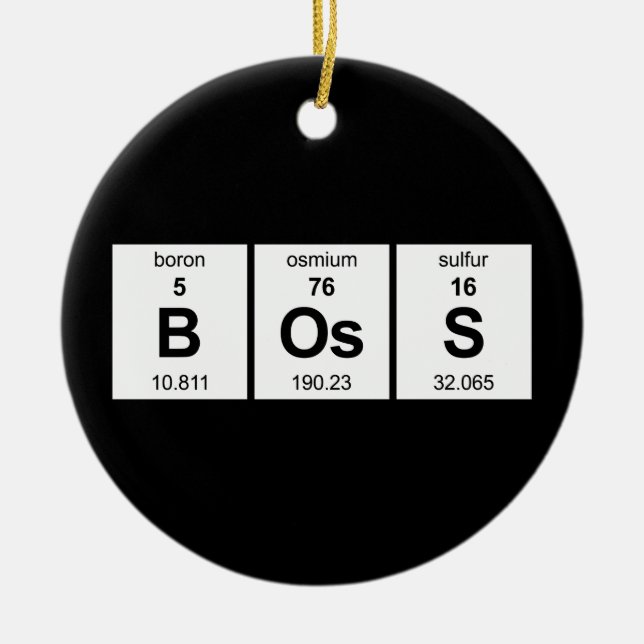 BOsS Periodic Table Ceramic Tree Decoration (Front)