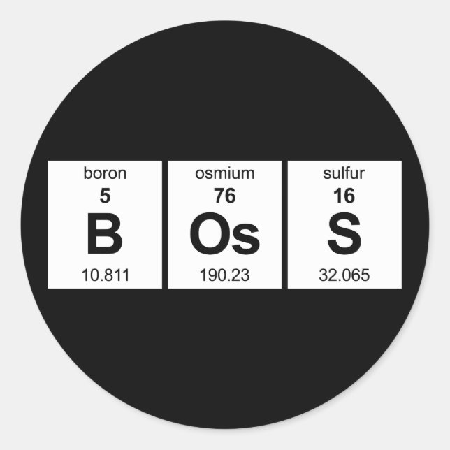 BOsS Periodic Table Classic Round Sticker (Front)