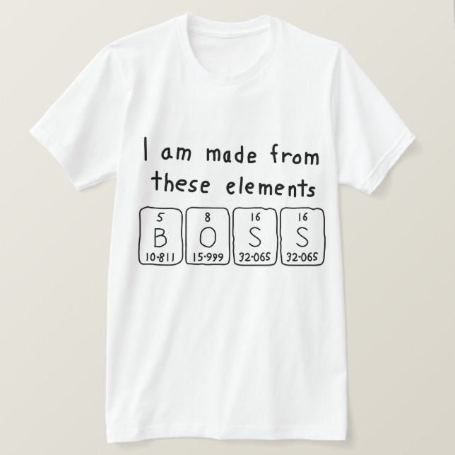 Boss periodic table name shirt (Design Front)