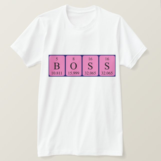 Boss periodic table name shirt (Design Front)