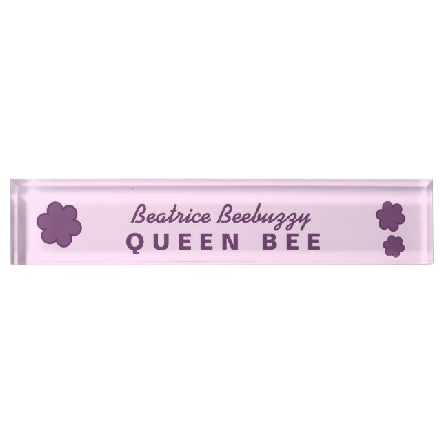 Boss QUEEN BEE Pink with Purple Flowers V02 Nameplate (Front)