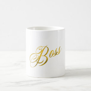 Boss Quote Faux Gold Foil Metallic Strength Coffee Mug