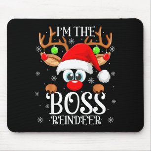 Boss Reindeer Christmas Family Matching Group Funn Mouse Mat