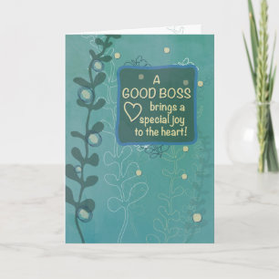 Boss’s Day Religious Green Hand Drawn Look Card