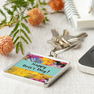 Boss’s Day Thanks Gerbera Daisies Key Ring